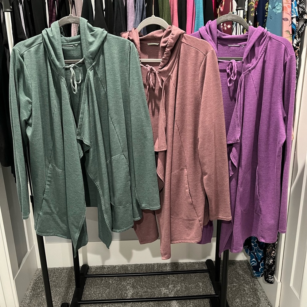 LOGO Lounge by Lori Goldstein - 3 Cozy Hooded Cardigans